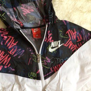 🆕 Nike Kids White Black Hoodie Jacket Girls 6X